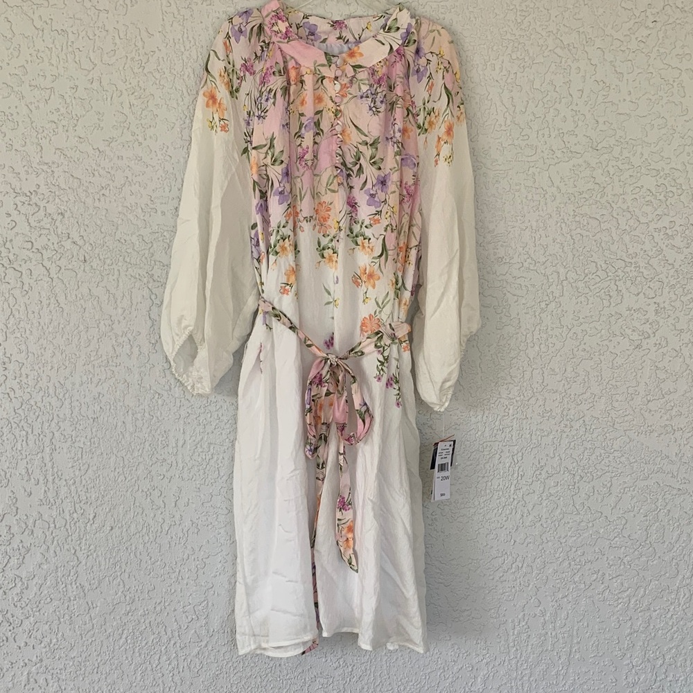52Seven elegant Floral White and Purple Women's Dress size 20W - Picture 5 of 16
